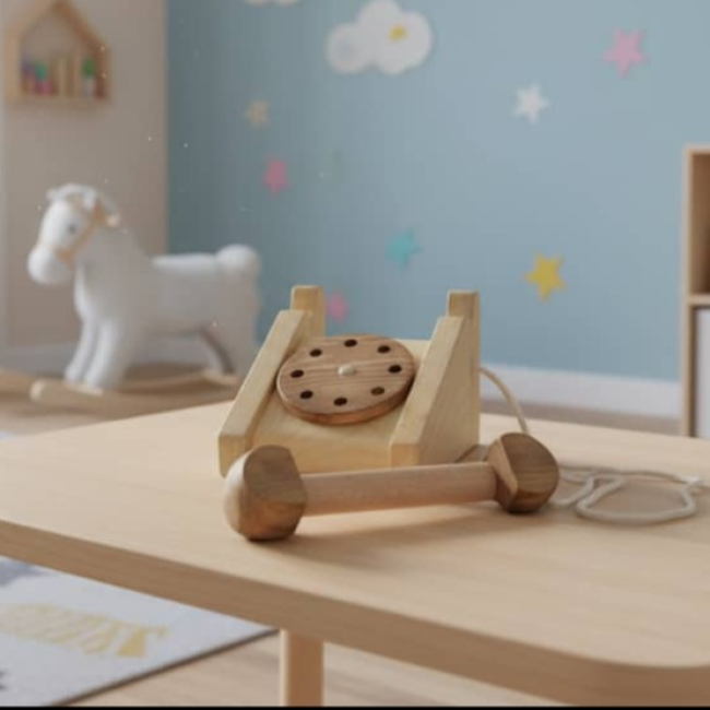 تلفن چوبی اسباب بازی کودک