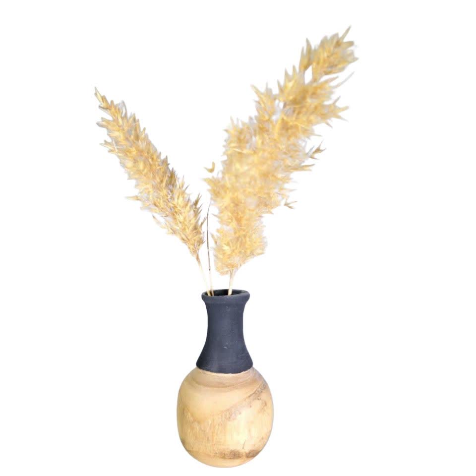 گلدان چوبی خمره ای