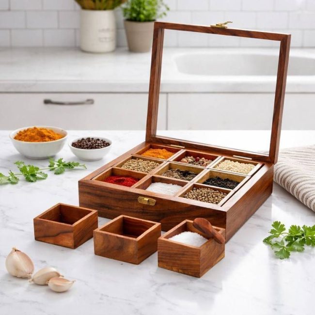 نگهدارنده ادویه جات چوبی مدل ارشیا
